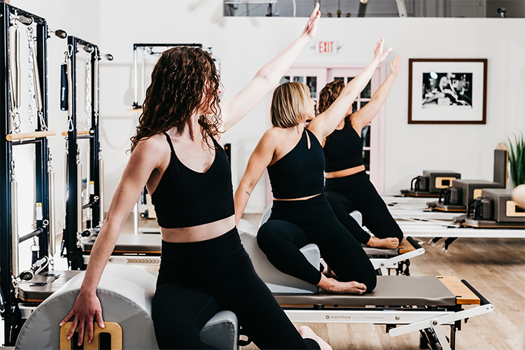 mid pose during pilates class